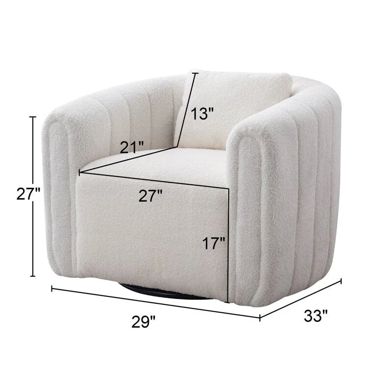 Fauteuil d'appoint pivotant en velours surdimensionné avec oreiller, plusieurs couleurs, une place