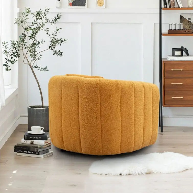 Fauteuil d'appoint pivotant en velours surdimensionné avec oreiller, plusieurs couleurs, une place