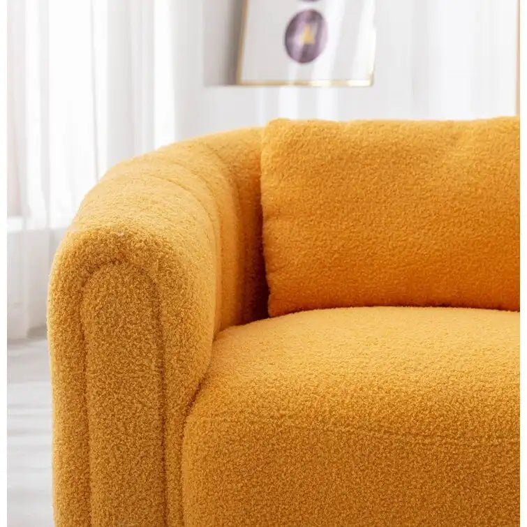 Fauteuil d'appoint pivotant en velours surdimensionné avec oreiller, plusieurs couleurs, une place