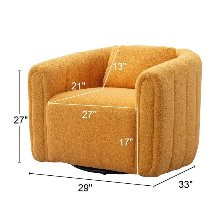 Fauteuil d'appoint pivotant en velours surdimensionné avec oreiller, plusieurs couleurs, une place