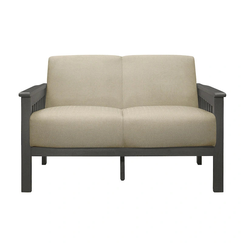 Causeuse transitionnelle de 50 po avec ressorts ensachés, brun/gris, 2 places