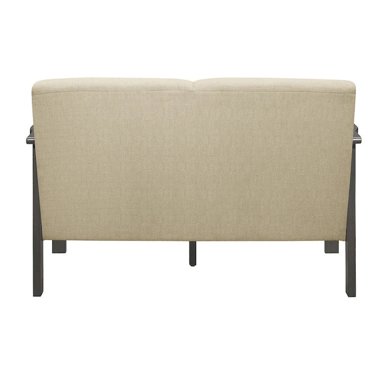 Causeuse transitionnelle de 50 po avec ressorts ensachés, brun/gris, 2 places