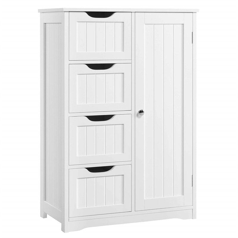 Meuble bas de salle de bain autoportant avec tiroirs, blanc / expresso / bleu marine / gris / noir