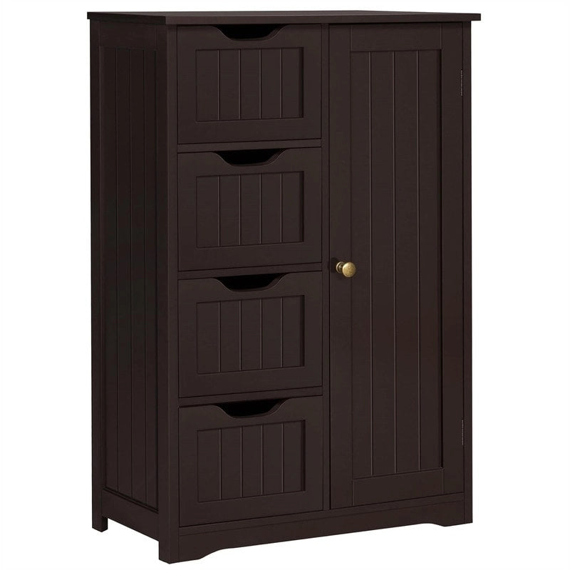 Meuble bas de salle de bain autoportant avec tiroirs, blanc / expresso / bleu marine / gris / noir