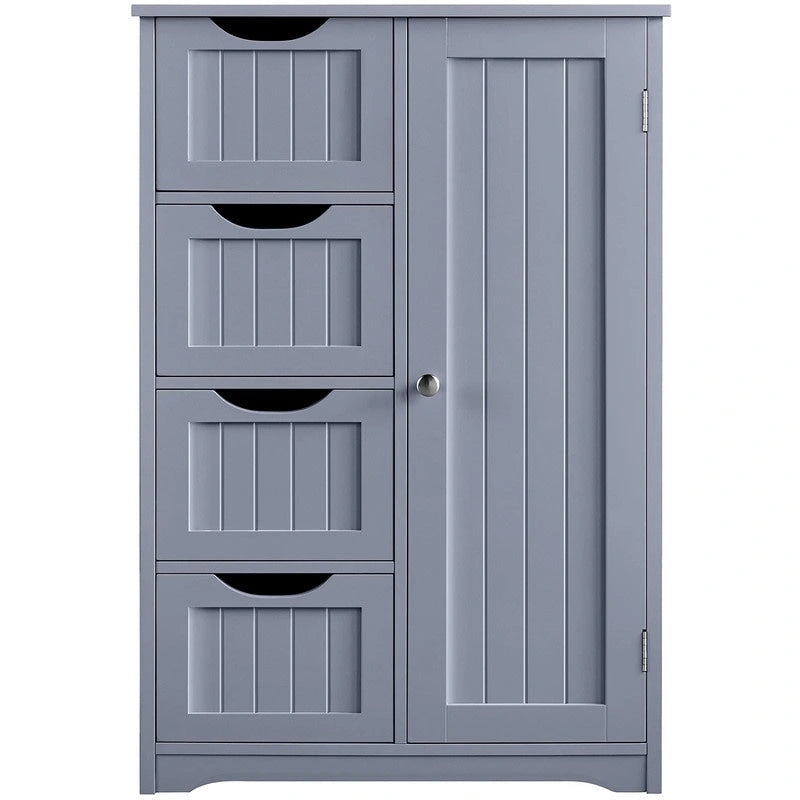 Meuble bas de salle de bain autoportant avec tiroirs, blanc / expresso / bleu marine / gris / noir