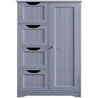 Meuble bas de salle de bain autoportant avec tiroirs, blanc / expresso / bleu marine / gris / noir