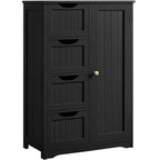 Meuble bas de salle de bain autoportant avec tiroirs, blanc / expresso / bleu marine / gris / noir