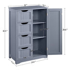 Meuble bas de salle de bain autoportant avec tiroirs, blanc / expresso / bleu marine / gris / noir