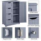 Meuble bas de salle de bain autoportant avec tiroirs, blanc / expresso / bleu marine / gris / noir