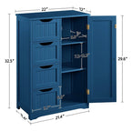 Meuble bas de salle de bain autoportant avec tiroirs, blanc / expresso / bleu marine / gris / noir