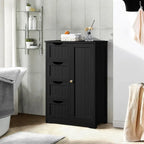 Meuble bas de salle de bain autoportant avec tiroirs, blanc / expresso / bleu marine / gris / noir