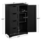 Meuble bas de salle de bain autoportant avec tiroirs, blanc / expresso / bleu marine / gris / noir
