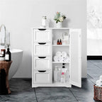 Meuble bas de salle de bain autoportant avec tiroirs, blanc / expresso / bleu marine / gris / noir