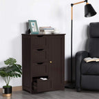 Meuble bas de salle de bain autoportant avec tiroirs, blanc / expresso / bleu marine / gris / noir