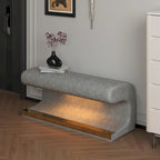 Banc d'entrée en similicuir avec lumière DEL à détecteur de mouvement, gris/beige, un seul article