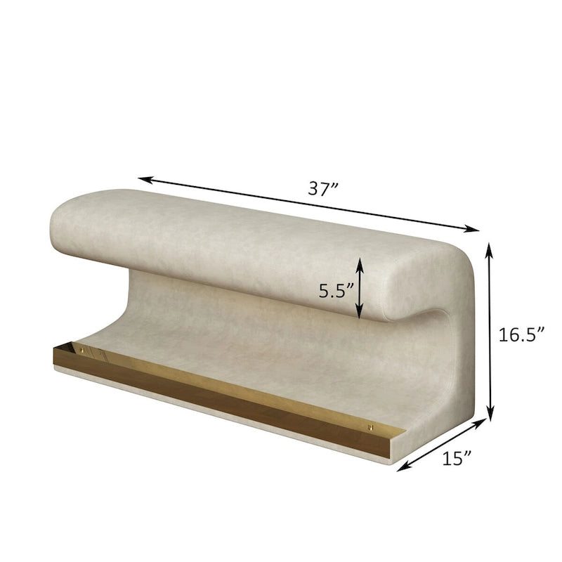 Banc d'entrée en similicuir avec lumière DEL à détecteur de mouvement, gris/beige, un seul article