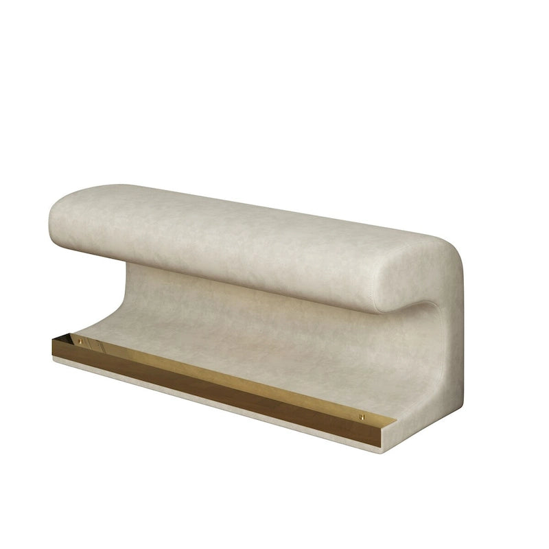 Banc d'entrée en similicuir avec lumière DEL à détecteur de mouvement, gris/beige, un seul article