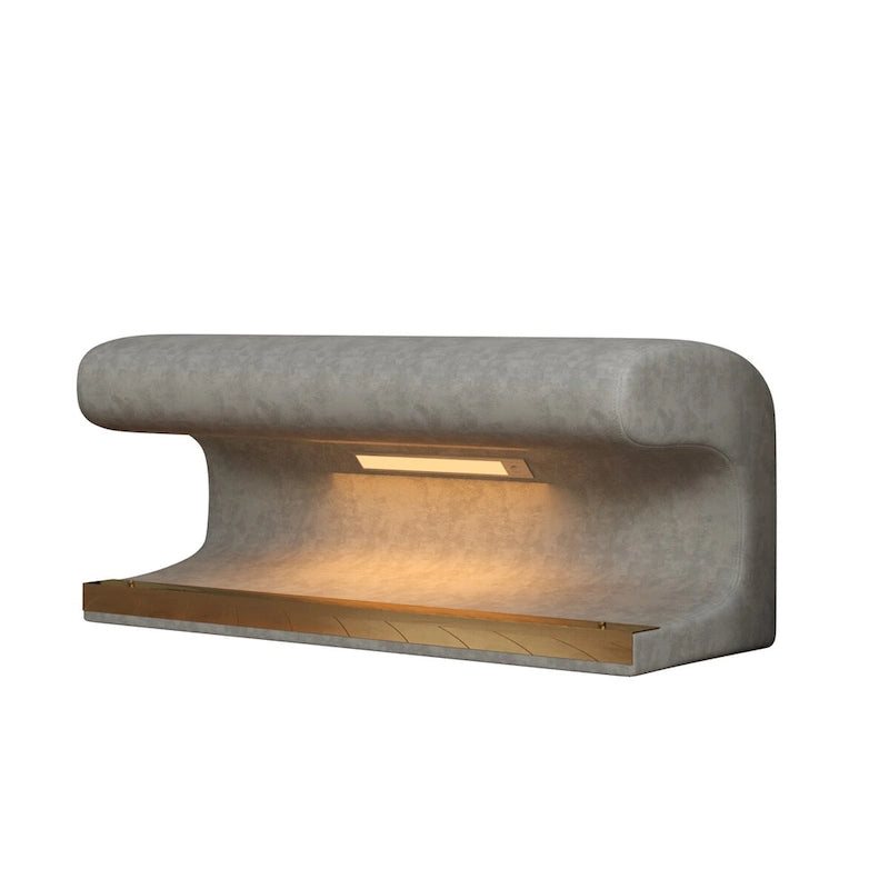 Banc d'entrée en similicuir avec lumière DEL à détecteur de mouvement, gris/beige, un seul article