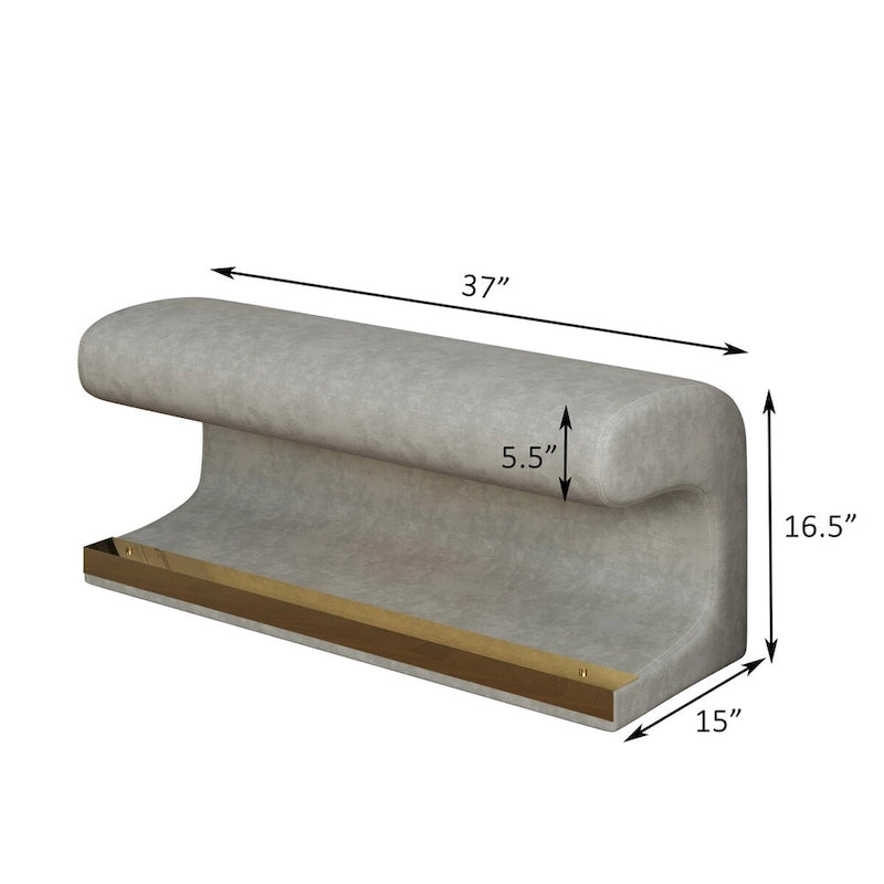 Banc d'entrée en similicuir avec lumière DEL à détecteur de mouvement, gris/beige, un seul article